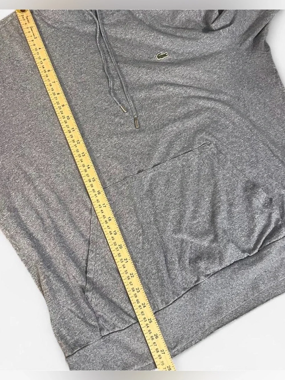 Lacoste Heather Gray Regular Fit Hoodie embroider logo Size XXL - Picture 7 of 7